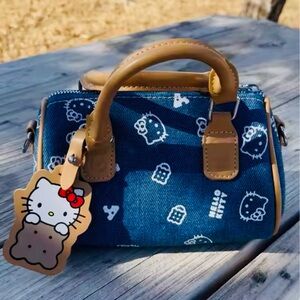 Hello Kitty Denim Mini Satchel with Tan Trim